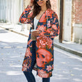 Load image into Gallery viewer, Skull flowers, zip up long hoodie