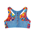 Load image into Gallery viewer, Denim Garden, Seamless Sports Bra