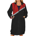 Load image into Gallery viewer, Red stripe, zip up long hoodie