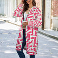 Load image into Gallery viewer, Red Maze, zip up long hoodie