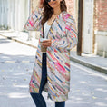 Load image into Gallery viewer, Tilted quilt, zip up long hoodie