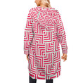 Load image into Gallery viewer, Red Maze, zip up long hoodie