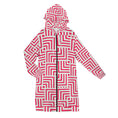 Load image into Gallery viewer, Red Maze, zip up long hoodie