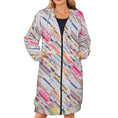 Load image into Gallery viewer, Tilted quilt, zip up long hoodie