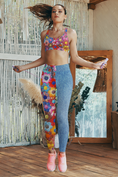Load image into Gallery viewer, Denim Garden, Leggings and Sports Bra Full Set