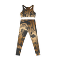 Load image into Gallery viewer, Gold Boa, Leggings and Sports Bra Full Set