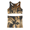 Load image into Gallery viewer, Gold Boa, Shorts and Sports Bra Full Set