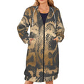 Load image into Gallery viewer, Gold Boa, zip up long hoodie