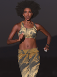 Load image into Gallery viewer, Gold Boa, Leggings and Sports Bra Full Set
