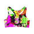 Load image into Gallery viewer, Neon Flowers, Seamless Sports Bra