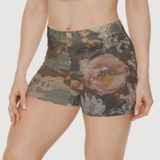 Camo Flowers, Workout Shorts