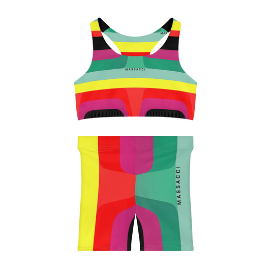 Radio Waves, Shorts and Sports Bra Full Set