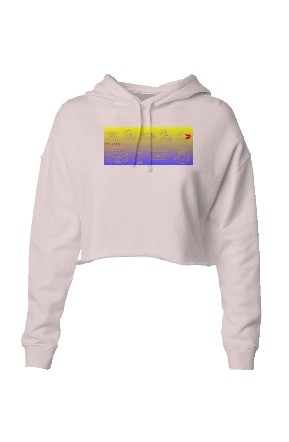 Tapes and Skates, Lightweight Crop Hoodie