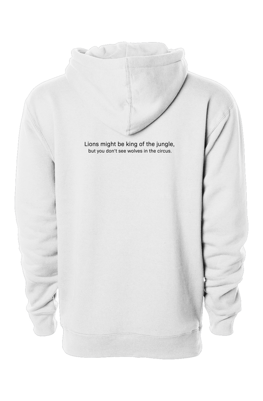 Clothing for wolves, heavyweight pullover hoodie