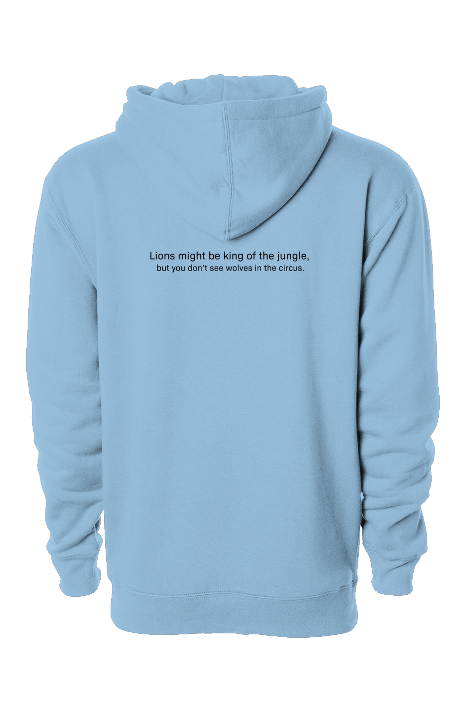 Clothing for wolves, heavyweight pullover hoodie