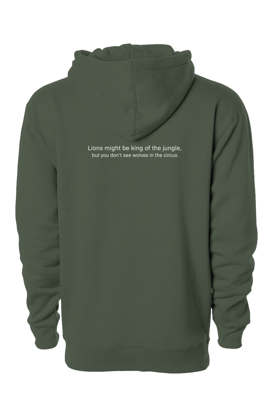 Clothing for wolves, heavyweight pullover hoodie