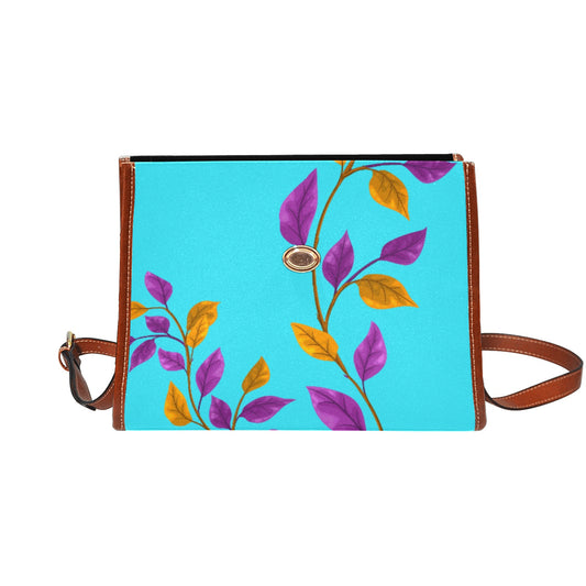 Coral Leaf, canvas purse
