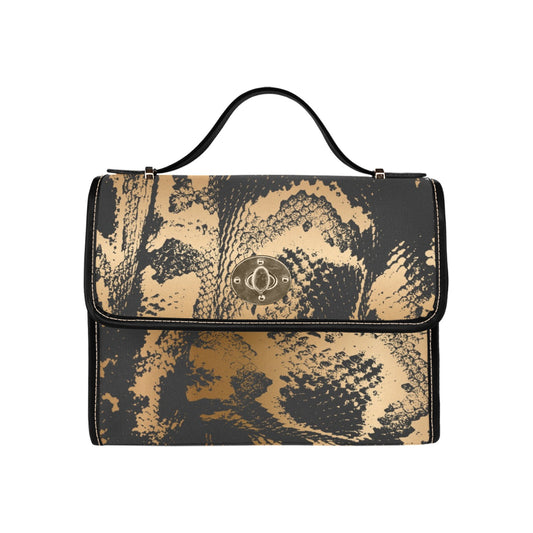 Gold Boa, canvas purse