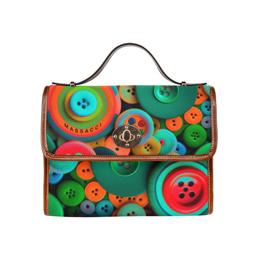 Buttons, canvas purse