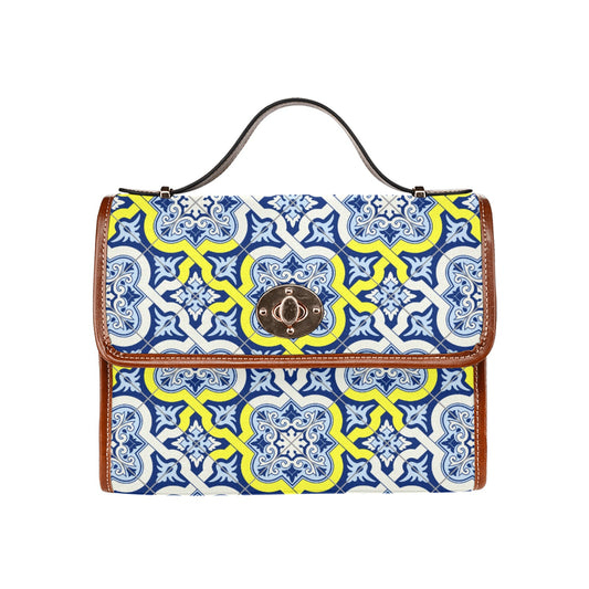 Spanish tile, canvas purse