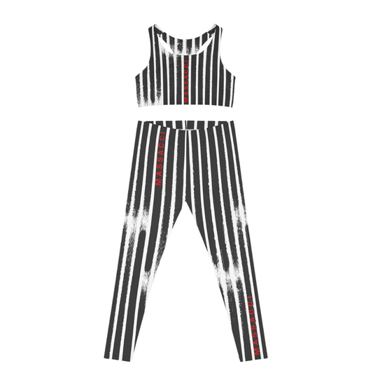 Zebra Stripe, Leggings and Sports Bra Full Set