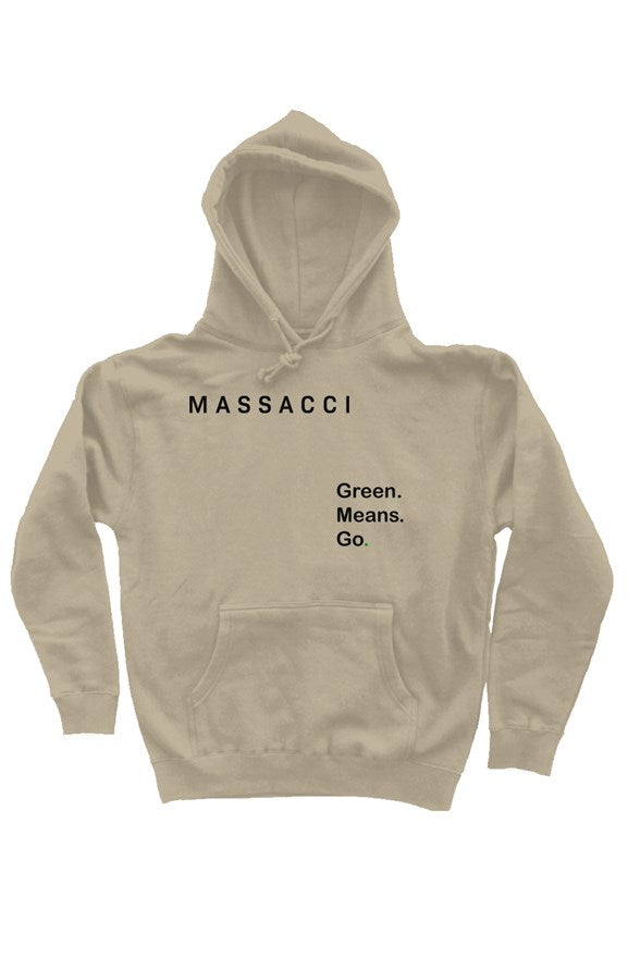 Green Means Go, heavyweight pullover hoodie