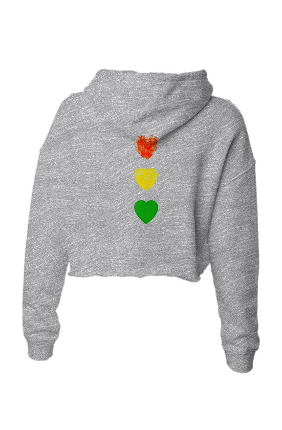 Green Means Go, Lightweight Crop Hoodie