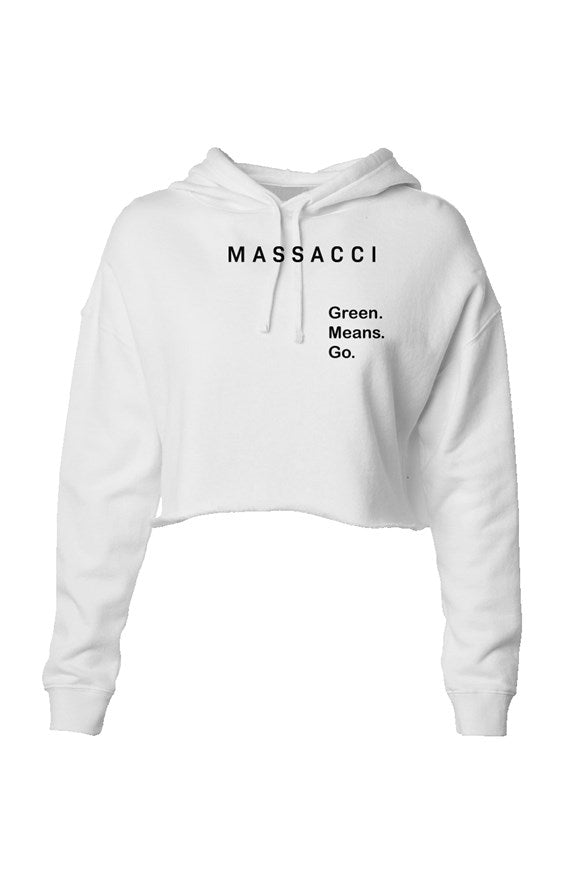 Green Means Go, Lightweight Crop Hoodie