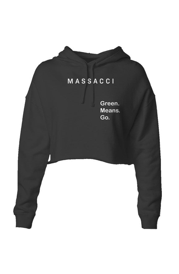 Green Means Go, Lightweight Crop Hoodie