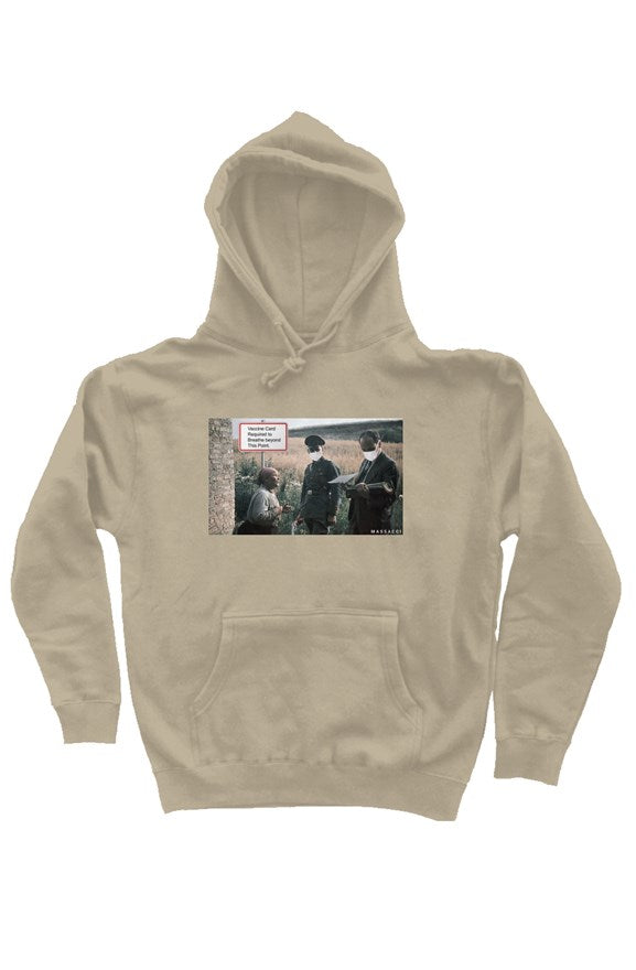 Says Here You Didn't Receive Your Booster Shot, heavyweight pullover hoodie One Sided