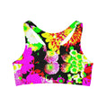 Load image into Gallery viewer, Neon Flowers, Seamless Sports Bra
