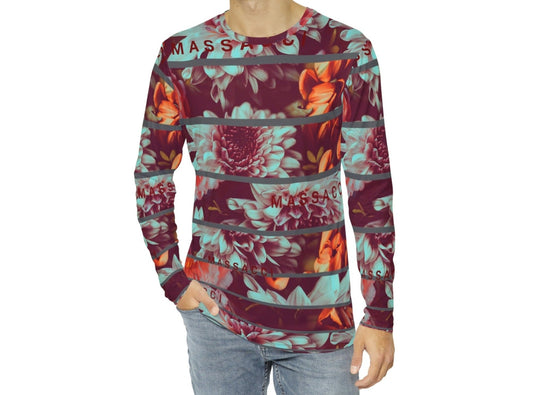 Grey Flowers, Men's Long Sleeve