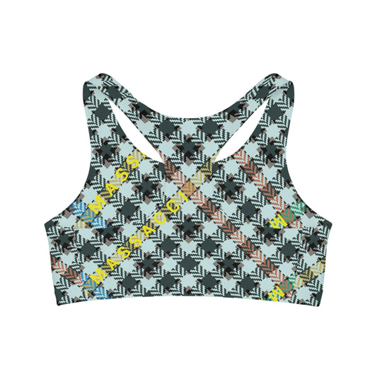 Hounds Plaid, Seamless Sports Bra